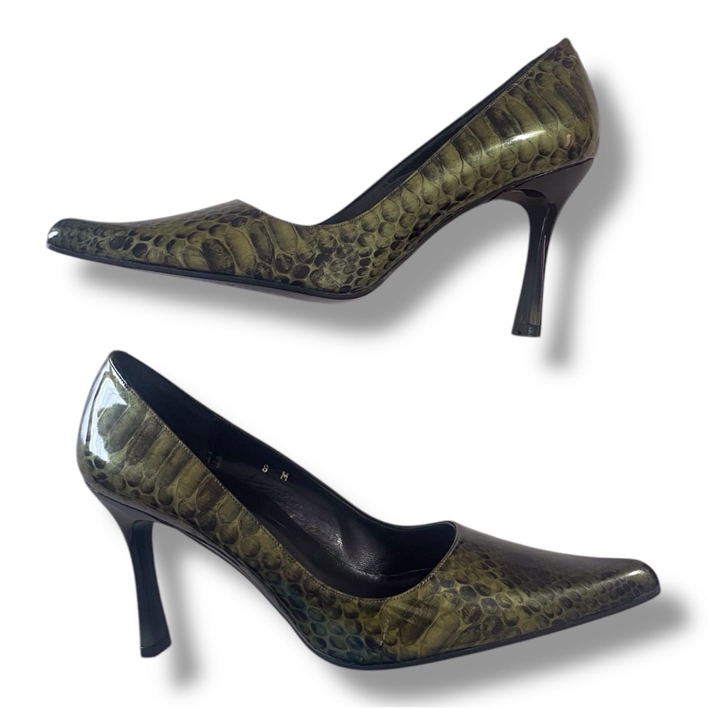 Melina Patent Snakeskin Print Heels